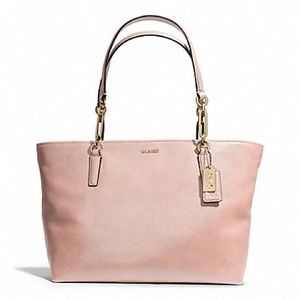 Coach Madison Leather East West Tote Blush